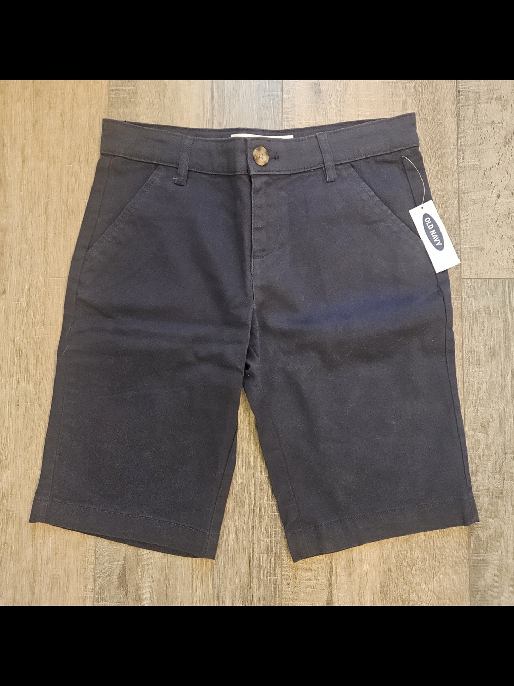 Old Navy Boys Navy Flat-Front Cotton Shorts